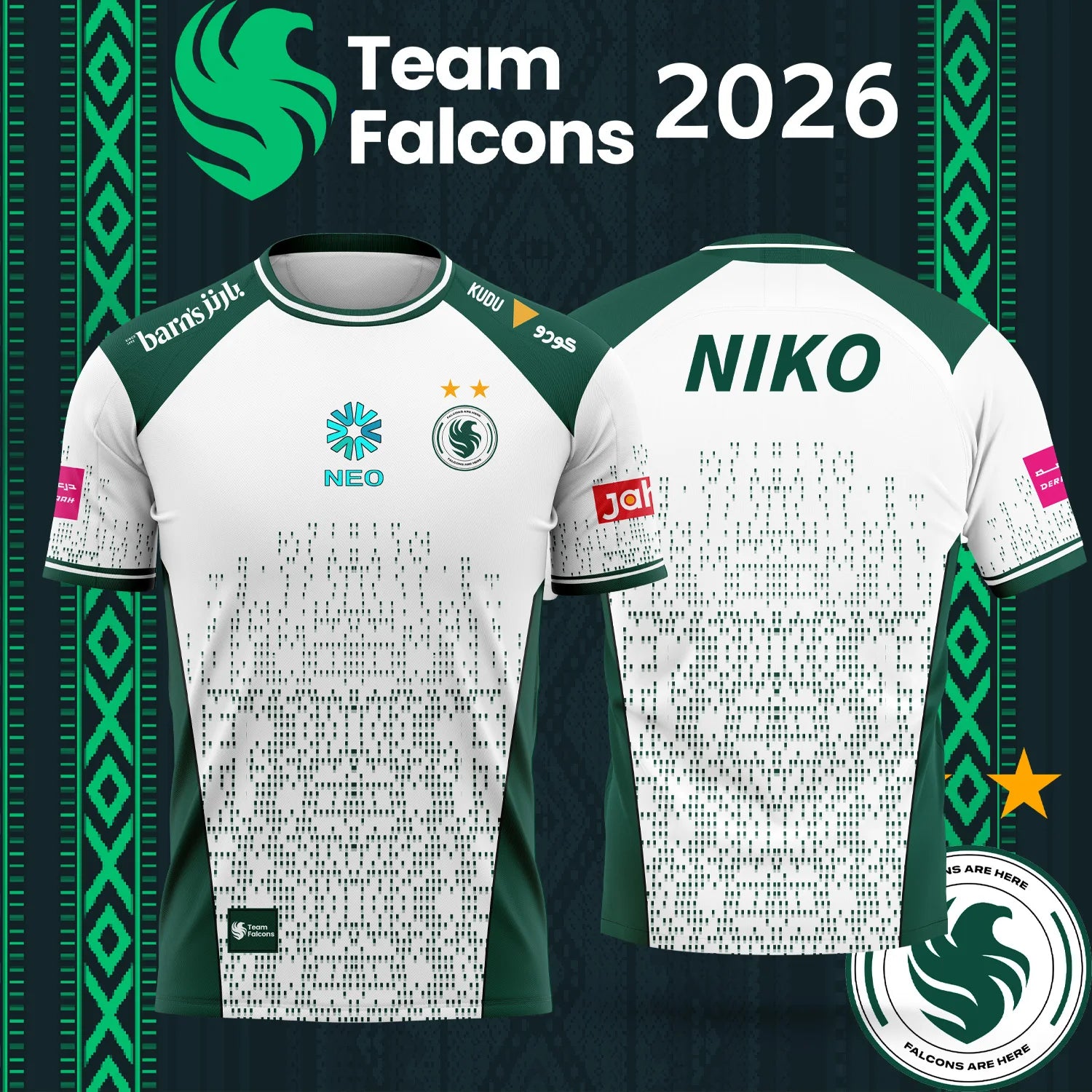 Esports Gaming Shirts - Aile Eşleşen 2026 Team Falcons NIKO
