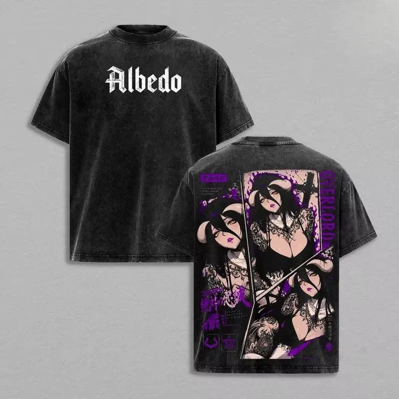 Esports Gaming T Shirt - 2026 Overlord Albedo Çift Taraflı Vintage